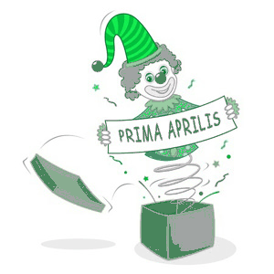 Klaun wyskakujący z pudełka Prima Aprilis